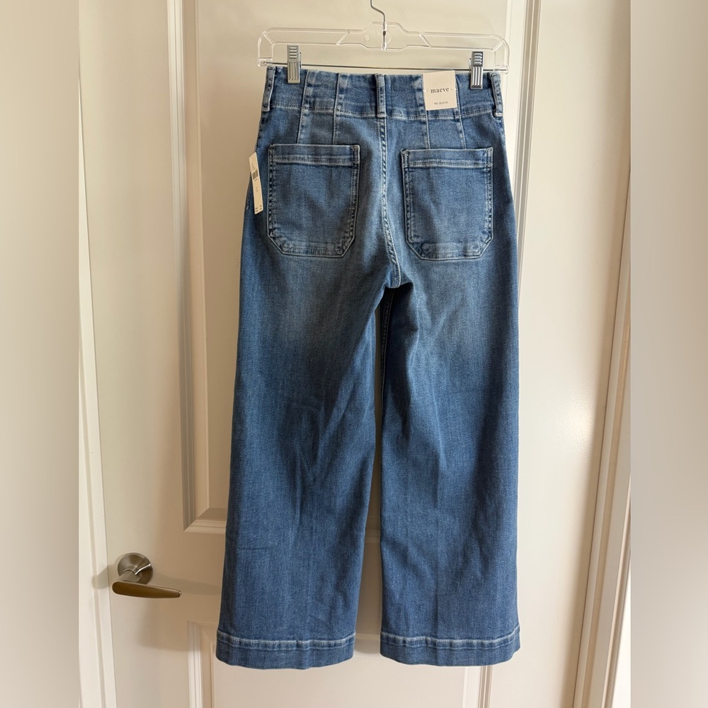 Maeve Collete Crop High-Rise Wide Leg Jeans Size 24 Jadore Wash - Picture 2 of 6